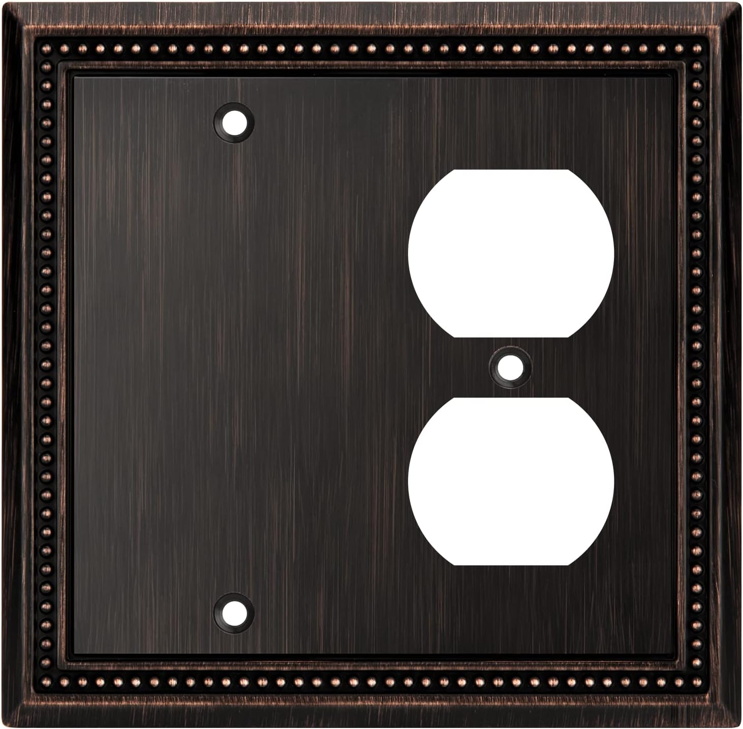 Henne Bery Sunken Pearls Heavy Duty Decorative Wall Plate Switch Plate Outlet Cover (Blank/Duplex, Aged Bronze)