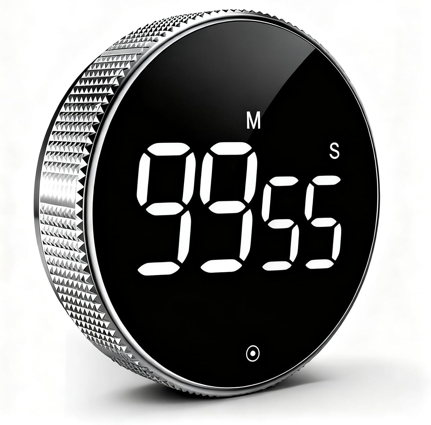 Digital Kitchen Timer, Magnetic Countdown Countup Visual Pomodoro Timer with Large LED Display, Cube Clock for Classroom Cooking Fitness Baking Studying Teaching, Easy for Kids and Seniors (Silver)