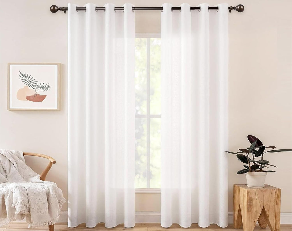 KAMANINA 2 Pack Curtain Rods 32 to 58 Inch (2.6-4.8ft), 7/8 Inch Single Heavy Duty Curtain Rods for Windows Adjustable Decorative Drapery Rod with Round Finials, Antique Bronze