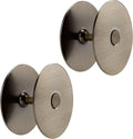Door Hole Cover Plate, 2-5/8" Diameter Solid Steel, Hole Filler Plate (2, Antique Brass)