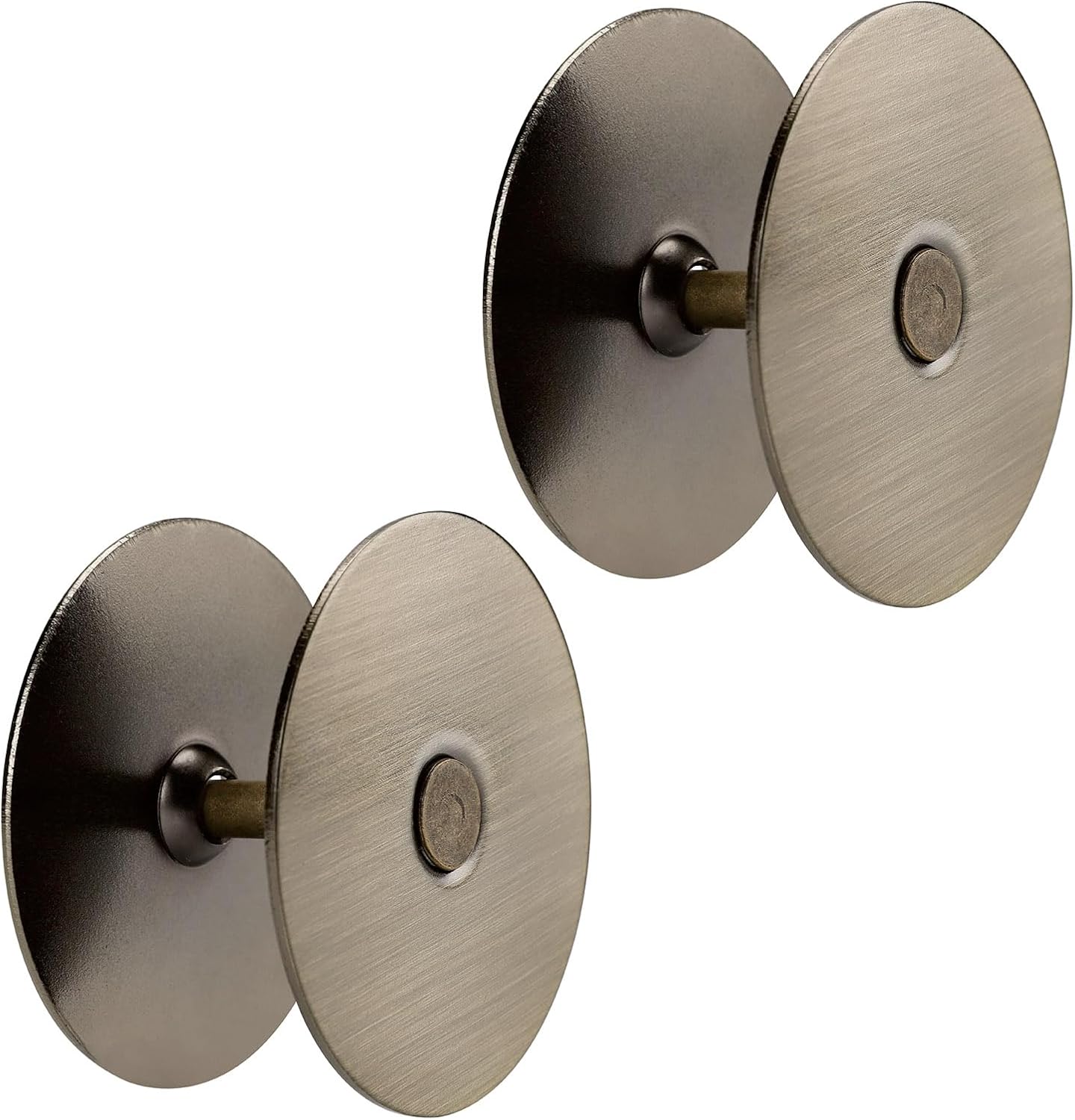 Door Hole Cover Plate, 2-5/8" Diameter Solid Steel, Hole Filler Plate (2, Antique Brass)