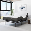 Blissful Nights e4 Queen Adjustable Bed Base Frame with 10" Medium Firm Gel Infused Memory Foam Mattress