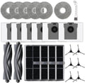 24 Pcs Replacement Parts for Dreame L10s Ultra Gen 2/ L10s Pro Ultra Heat/ X30 Ultra/for E30 Ultra Robot Vacuum and Mop, 2 Main Brush, 4 HEPA Filters, 6 Mop Pads, 6 Dust Bags, 6 Side Brush
