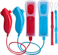 TechKen Motion Plus Wii Controllers 2Packs with Nunchucks, Wii Remote Controllers Compatible for wii and Wii U with Built in Motion Plus