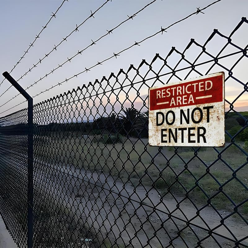 dingleiever-Restricted Area Sign -Do Not Enter Wall Art Sign 812 inch