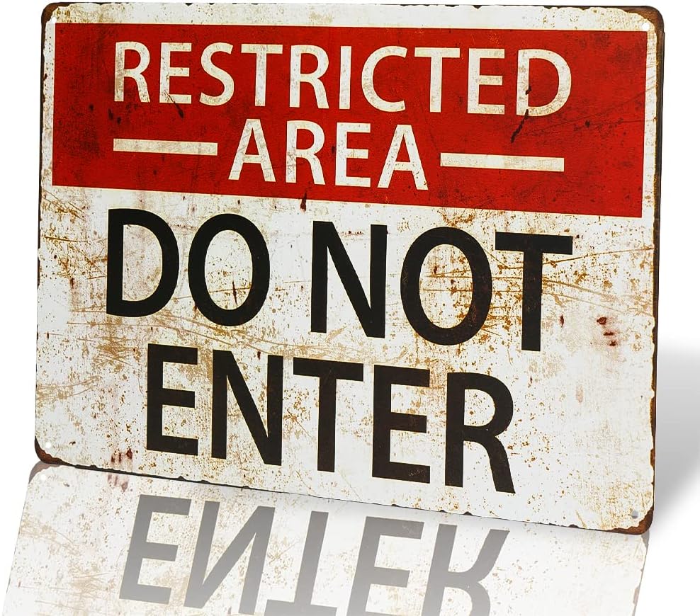 dingleiever-Restricted Area Sign -Do Not Enter Wall Art Sign 812 inch