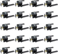 Privacy Door Lever, Heavy Duty Bathroom Bedroom Handle Lock, Keyless Interior Knobs, Matte Black, Reversible for Right&Left Handed, 20Packs