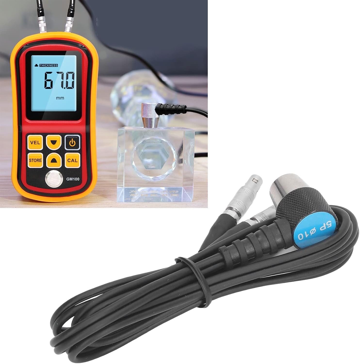 Ultrasonic Thickness Gauge Probe Metal Thickness Gauge Smart Sensor Automatic Calibration Transducer Tester Meter Replacement Probe