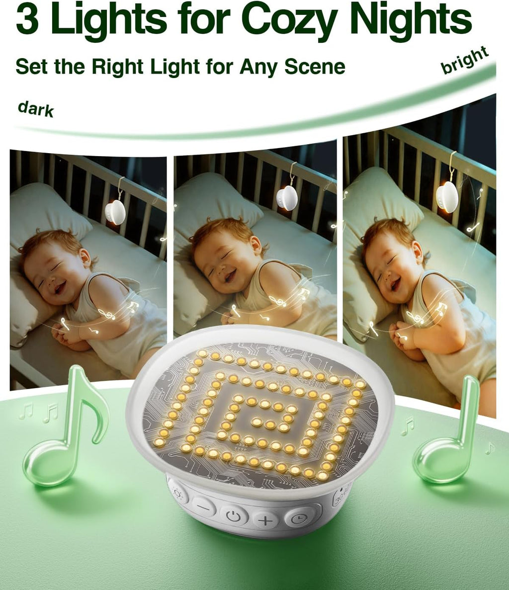 Portable White Noise Sound Machine for Baby Kids Adults with 20 Natural Soothing Sounds, 48H Playback, 30-Level Volume, 3 Timers, Memory & Night Light, Noise Canceling for Sleeping, Home, Travel, Mini