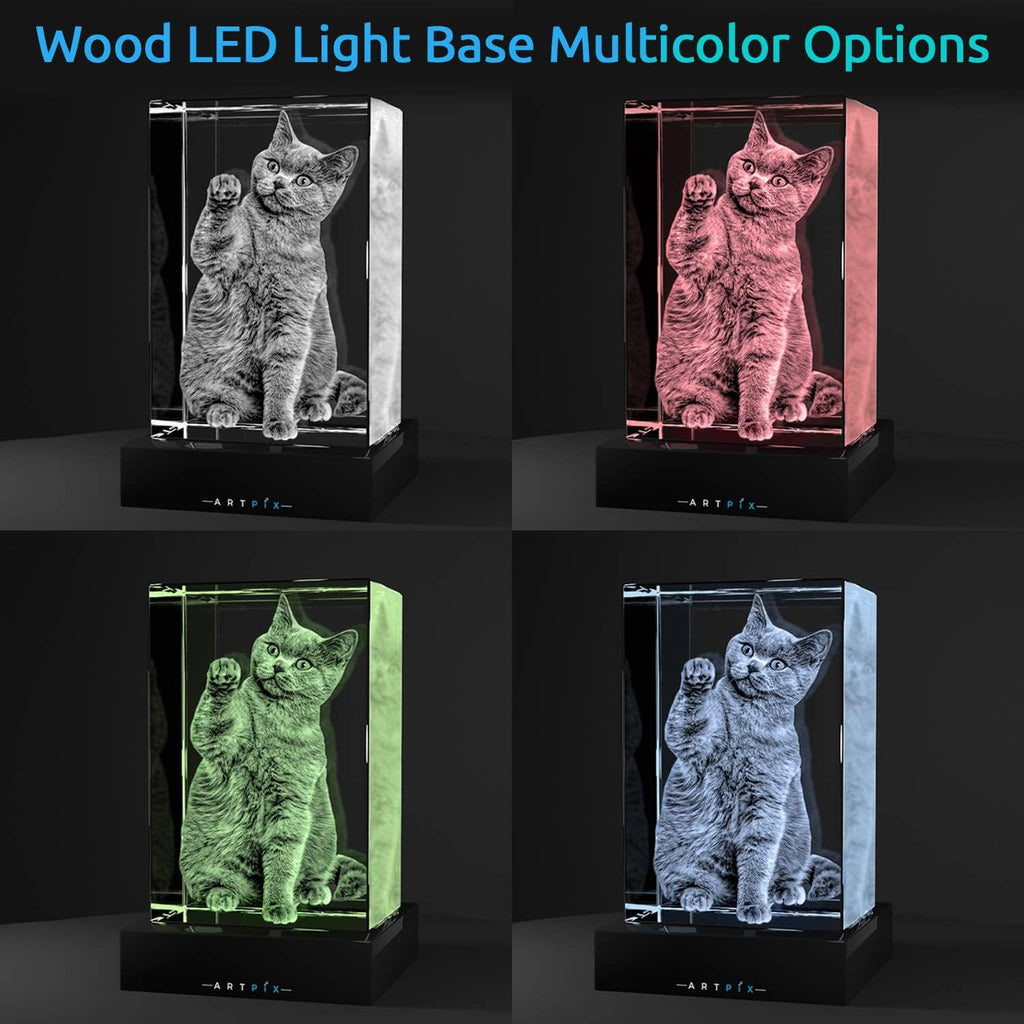 ArtPix 3D Crystal Photo, Christmas Personalized Gifts for Women, Wife, Mom, Her, Him, Men, Mother, Grandma, Great Xmas Customized Gift With Your Own Photo, Custom Glass 3D Laser Etched Picture Wedding