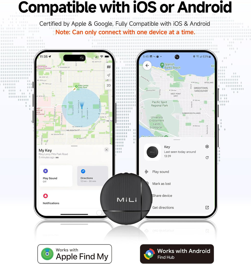 LiTag Duo - Tracker Tag for iOS and Android, Bluetooth Tracking Tag/Key Finder/Luggage Tracker/Item Locator, Compatible with iOS Find My or Google Find Hub App (Dual System, 4PCS)