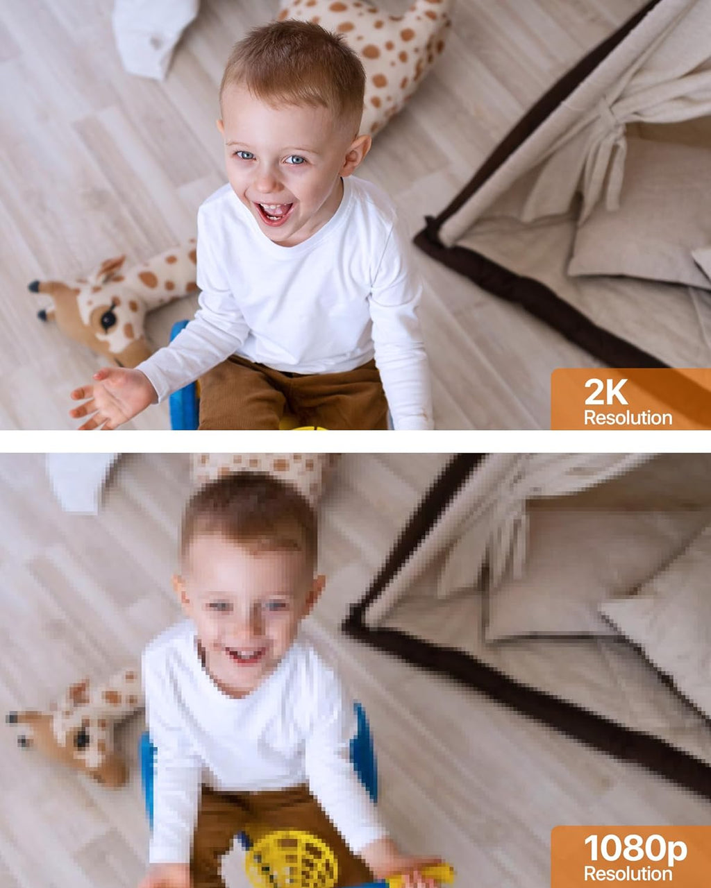 Tenda 2K Indoor Security Camera for Baby Monitor, WiFi 6 Pet/Dog Camera for Home Security, 360° Pan/Tilt, 2-Way Audio, Motion Detection, Night Vision, Cloud & SD Card Storage, Black(CP3-V3.0)
