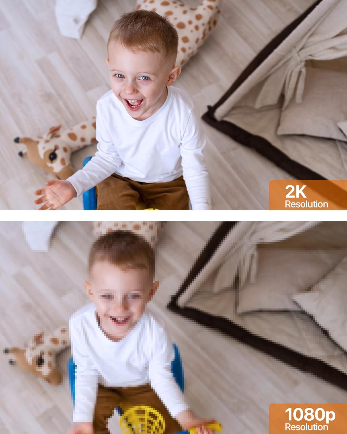 Tenda 2K Indoor Security Camera for Baby Monitor, WiFi 6 Pet/Dog Camera for Home Security, 360° Pan/Tilt, 2-Way Audio, Motion Detection, Night Vision, Cloud & SD Card Storage, Black(CP3-V3.0)