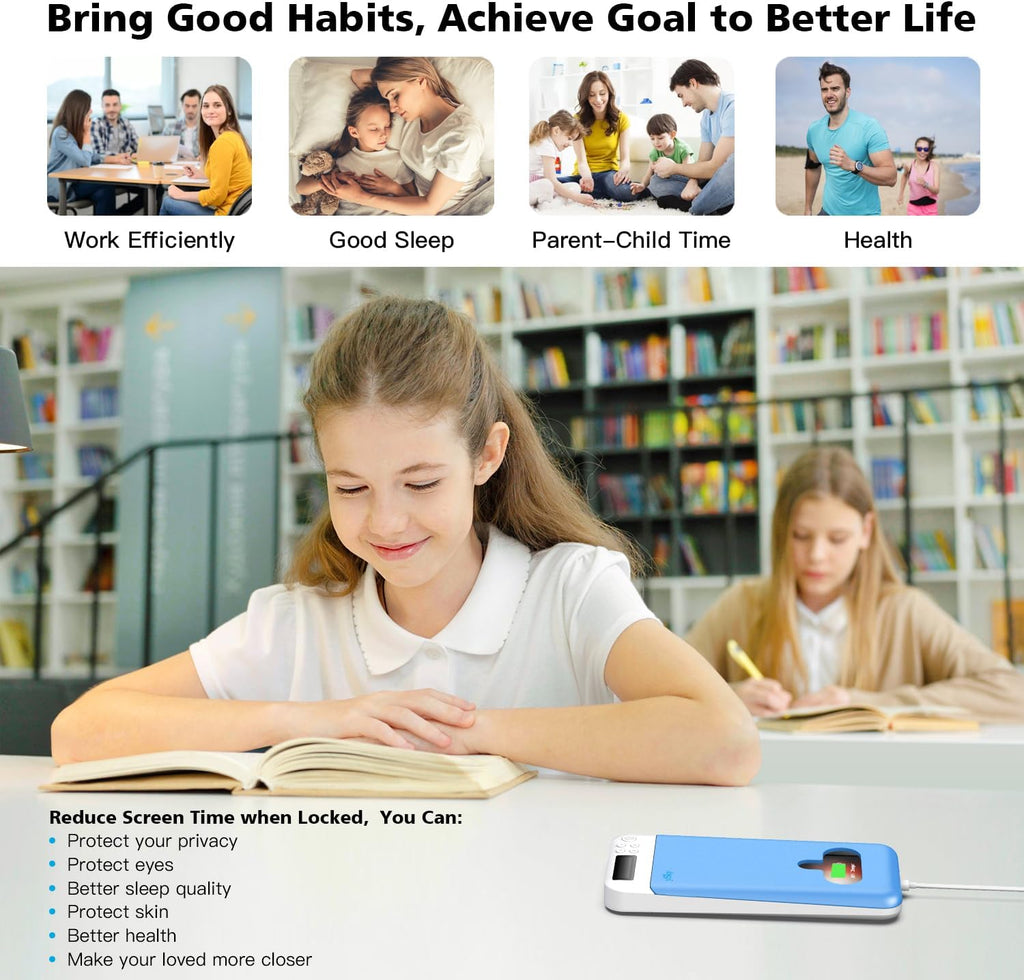 ySky Phone Lock Box with Timer,Portable Time Phone Lock Box for iPhone and Android Phones, Self-Control Timer Phone Locker to Help Kids,Students Focus Back