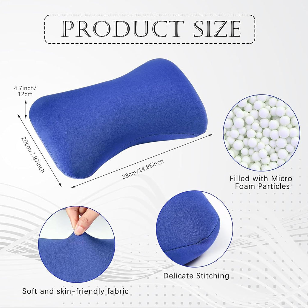 Microbead Bolster Tube Pillow - Travel Comfort Cushion | Cylindrical Neck Roll Support | Soft Bean Bag Body for Airplane Car Recliner Sleeping, Ergonomic Lumbar Aid, Home Rest Gift