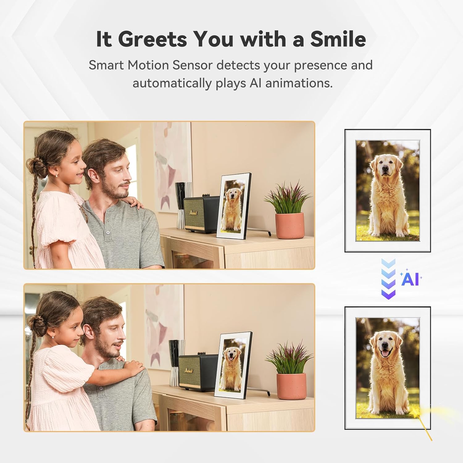 Digital Picture Frame - 10.1" HD Display AI Magic Frame, Touch Screen Digital Photo Frame with Easy Setup, Unlimited Cloud Storage, Gifts for Parents and Grandparents