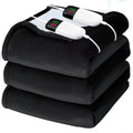 Heated Electric Blanket King Size - 90" x 100" Heating Blanket with Dual Control, 10 Heating Levels & 8 Hours Auto Off, Soft Warm Flannel Blanket, Christmas Birthday Gifts for Senior Grandma