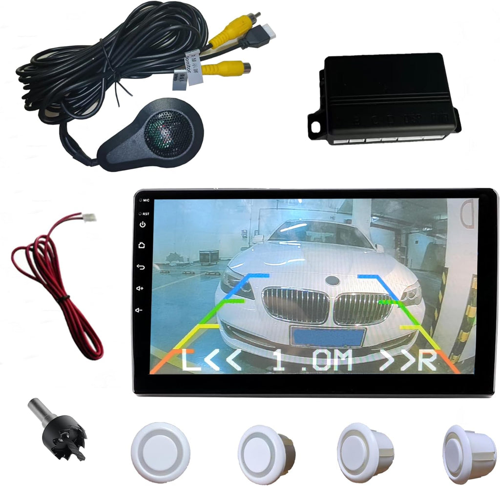 LCD Parking Sensor Kit - Displays Data on Original Screen, Easy Rear Installation, Compatible with CVBS Cameras (Not for AHD), 18 Probe Colors to Match Any Vehicle