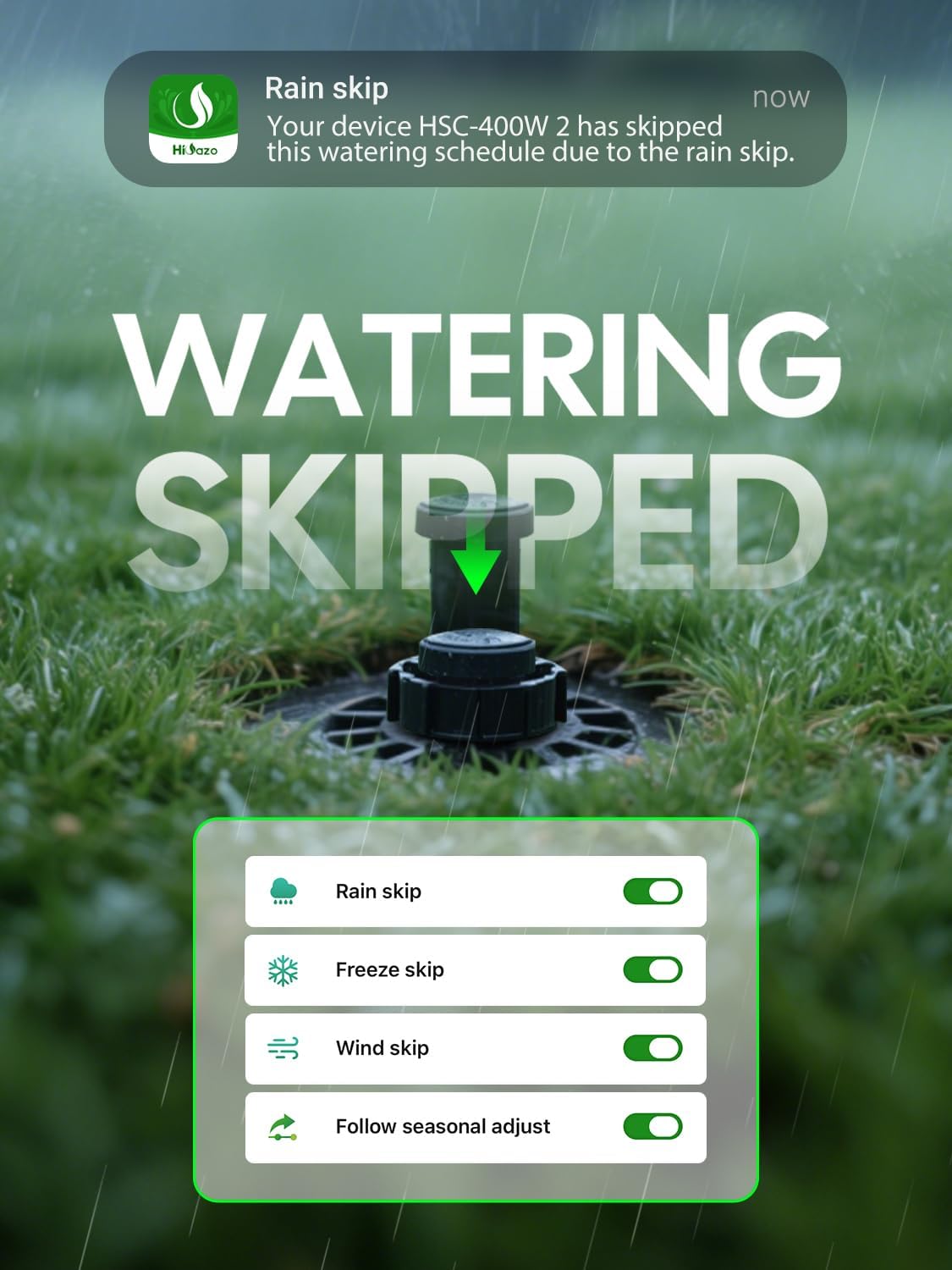Smart Sprinklers Controller 2.4GHz WiFi, Irrigation Controller Easy Use App Enabled, 4 Zone + 16 Plans, Save Water Auto Skip Rain, Freeze & Wind, 10 Minutes Install (Deep Grey)