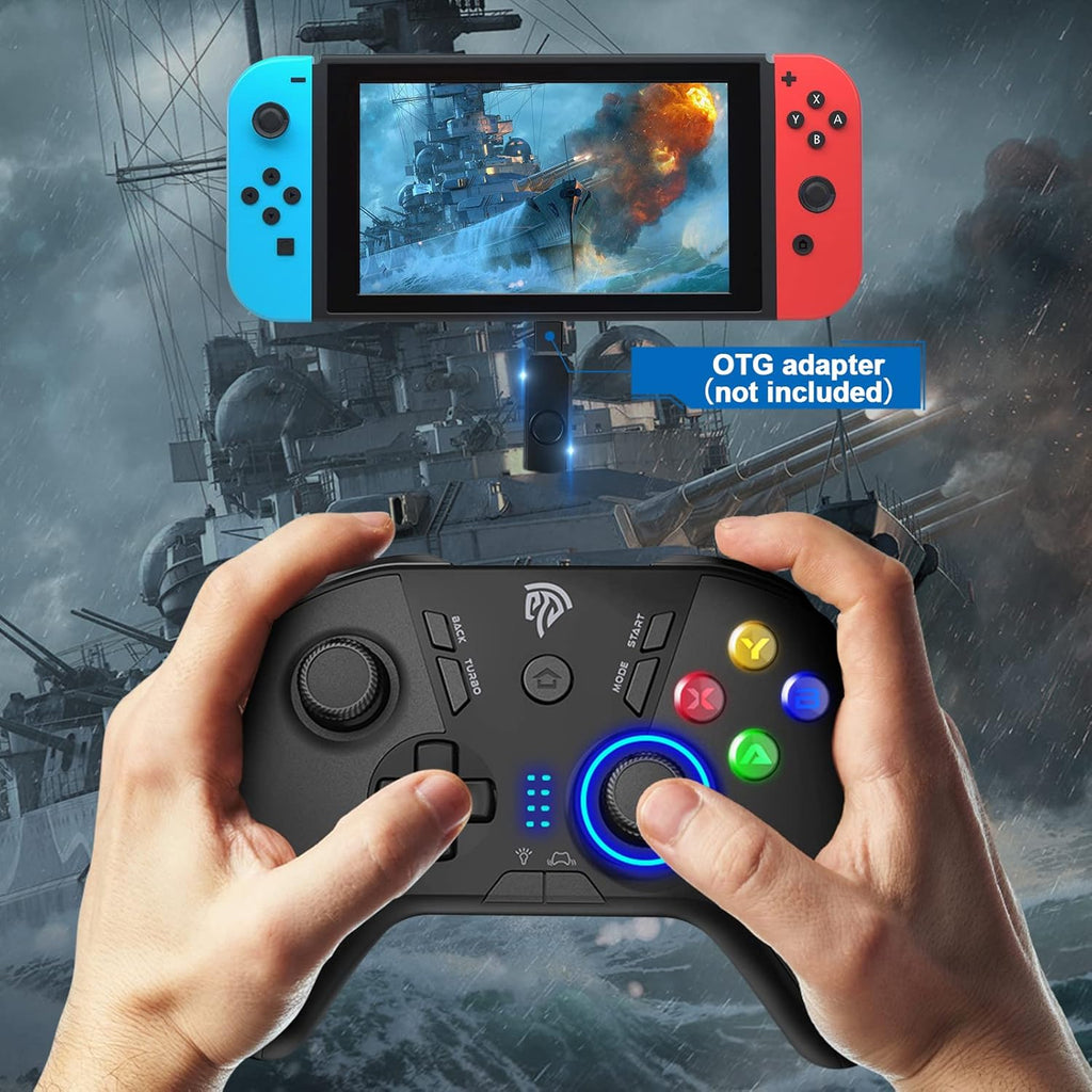 EasySMX 2.4G Wireless Gaming Controller for Windows PC, Steam Deck, PS3 & Android TV Box, Plug and Play Gamepad with Dual Vibration, 4 Back Paddles, Up to 14-Hour Battery Life