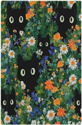 Boho Funny Black Cute Cats Daisy Wildflower Light Switch Cover Plate 1 Gang No Device Blank Electrical Wall Plates Faceplate Decorative Switch Plate For Kids Room Bed Room Decor