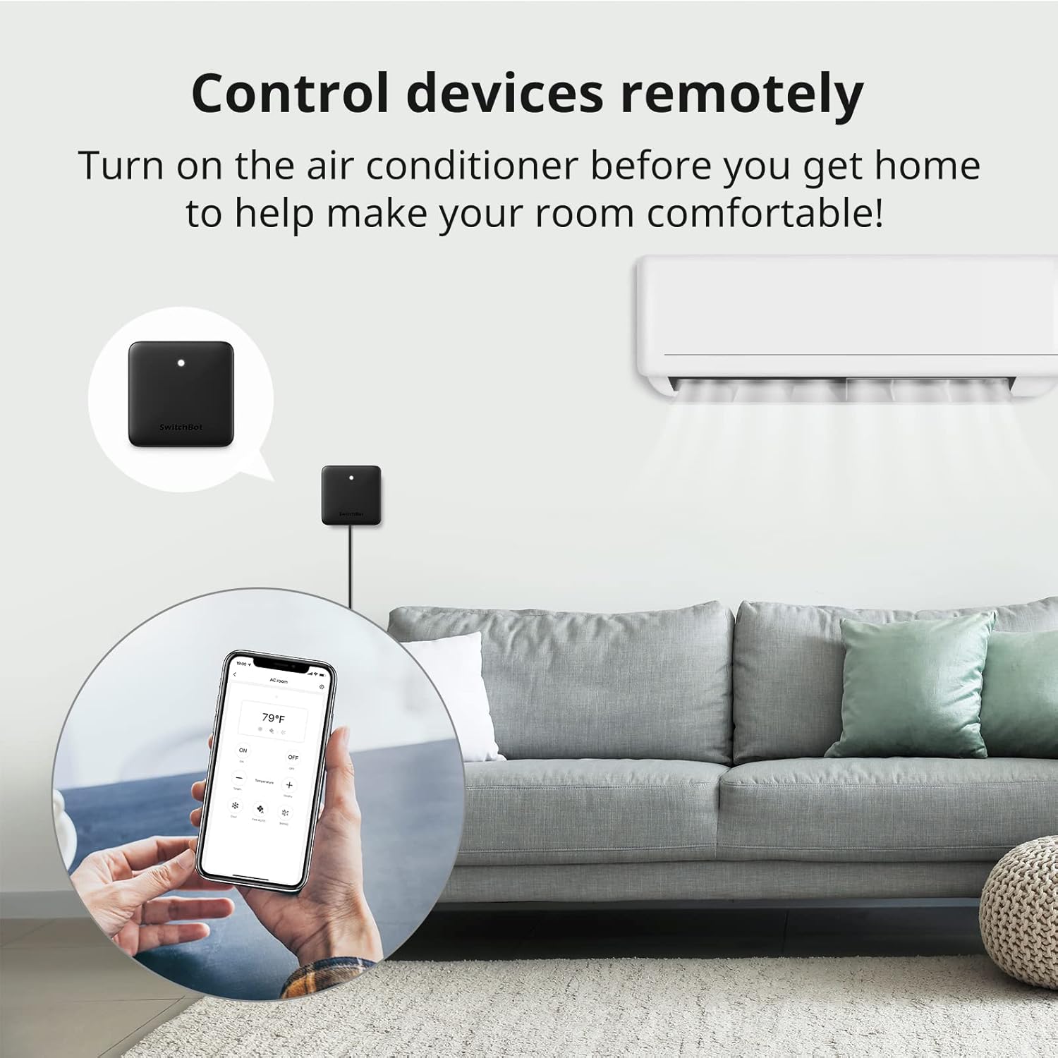 SwitchBot Hub Mini Smart Remote - IR Universal Remote, WiFi IR Blaster for TV, Air Conditioner, Compatible with Alexa, Google Home, Link SwitchBot to Wi-Fi (Support 2.4GHz)