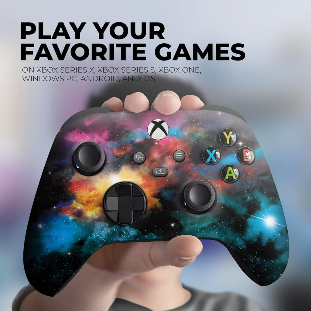 Galaxy Custom X-box Controller Wireless compatible with X-box One/X-box Series X/S by DreamController | Proudly Customized in USA with Permanent HYDRO-DIP Printing(NOT JUST A SKIN) (MODDED)