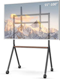 Smart Board Stand for 55-100 Inch Interactive Whiteboards,Flat&Curved TVs,Holds Up to 265lbs,Height Adjustable Smartboard Stand with Lockable Wheels for Office/Classroom/Home