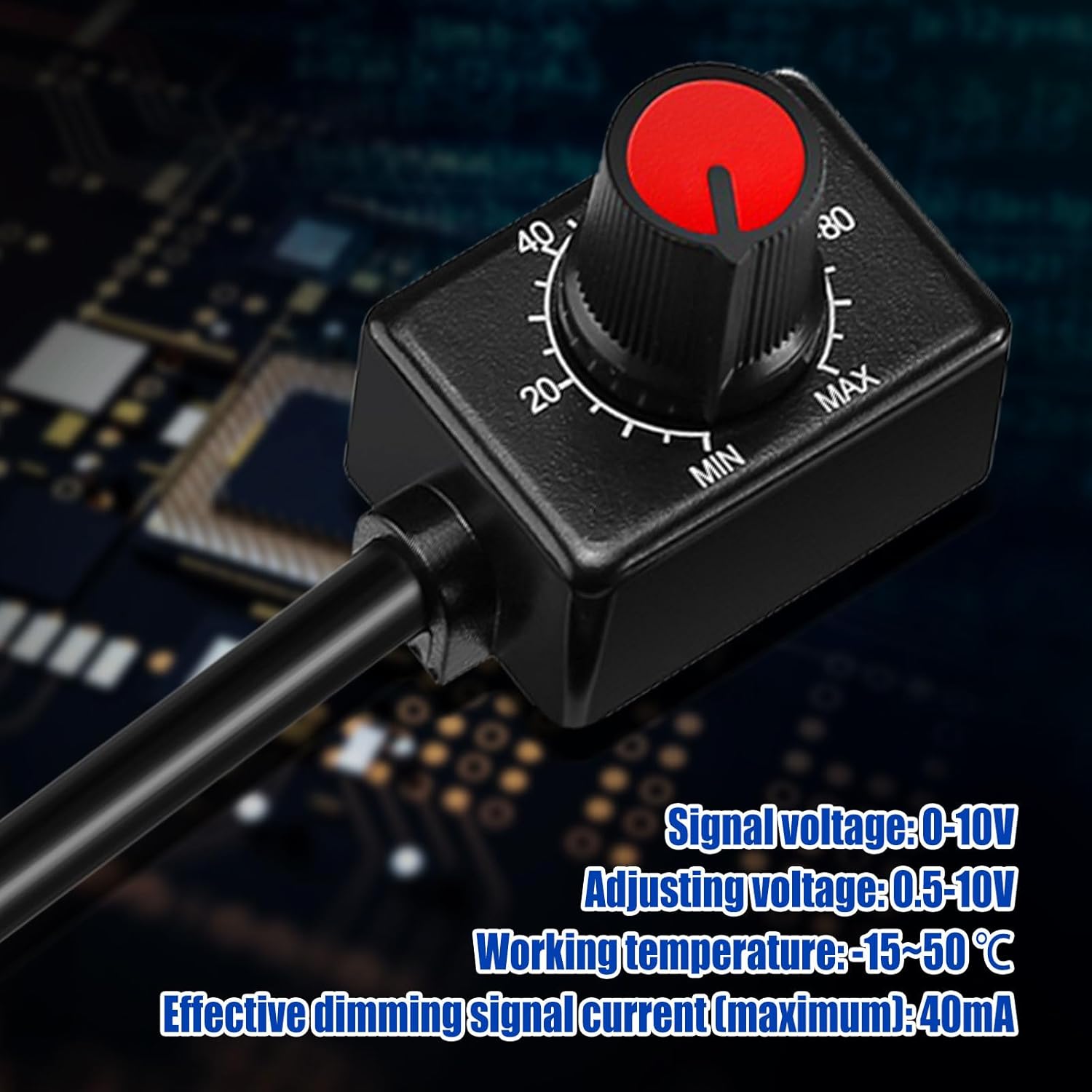 5 PCS DC 0/1-10V Knob LED Dimmer Rotary Knob Controller Mini Switch Infinitely Adjustable Light Level with Scale Electronic LED Driver Controls Indoor Lighting, Grow Lights