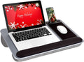 LAPGEAR Home Office Pro Lap Desk with Wrist Rest, Mouse Pad, and Phone Holder - Silver Carbon - Fits up to 15.6 Inch Laptops - Style No. 91615