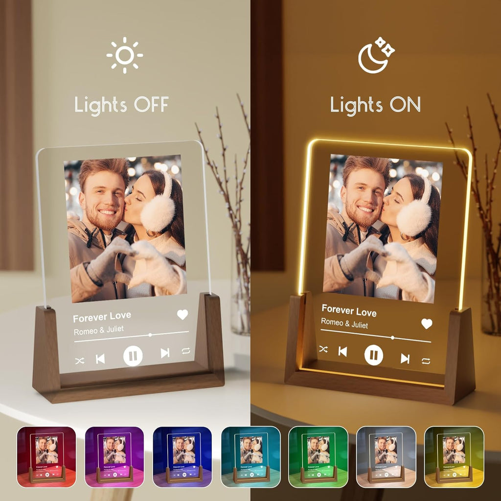 Spotify Decorative Plaque Personalized Gifts, Custom Gifts for Him Her, Customized Picture Frame for Boyfriend Girlfriend Couple Wife Women on Anniversary Birthday