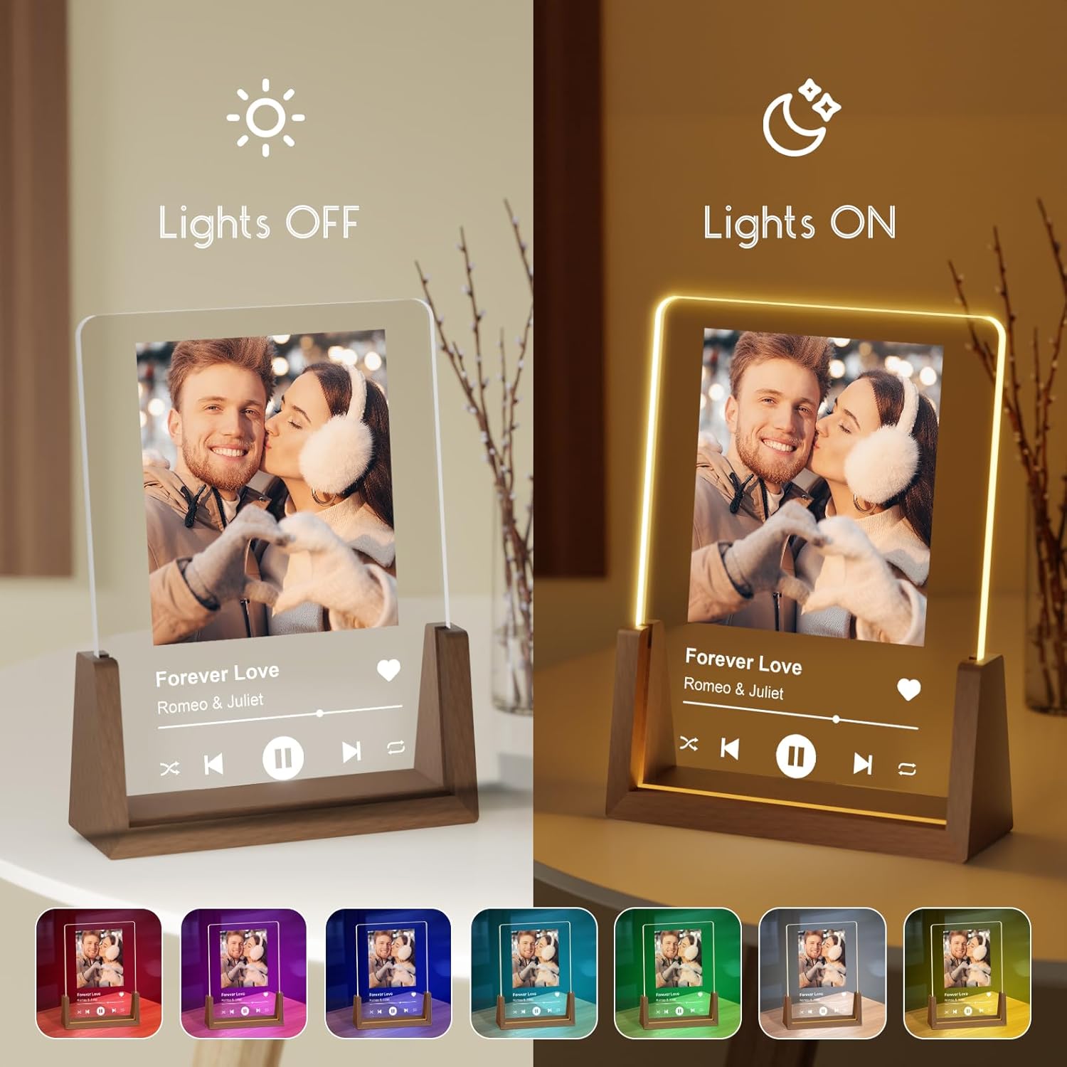 Spotify Decorative Plaque Personalized Gifts, Custom Gifts for Him Her, Customized Picture Frame for Boyfriend Girlfriend Couple Wife Women on Anniversary Birthday