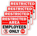 4 Pack Restricted Area Employees Only Sign, 10"x 7" .040 Rust Free Aluminum – Reflective, UV Protected and Weatherproof