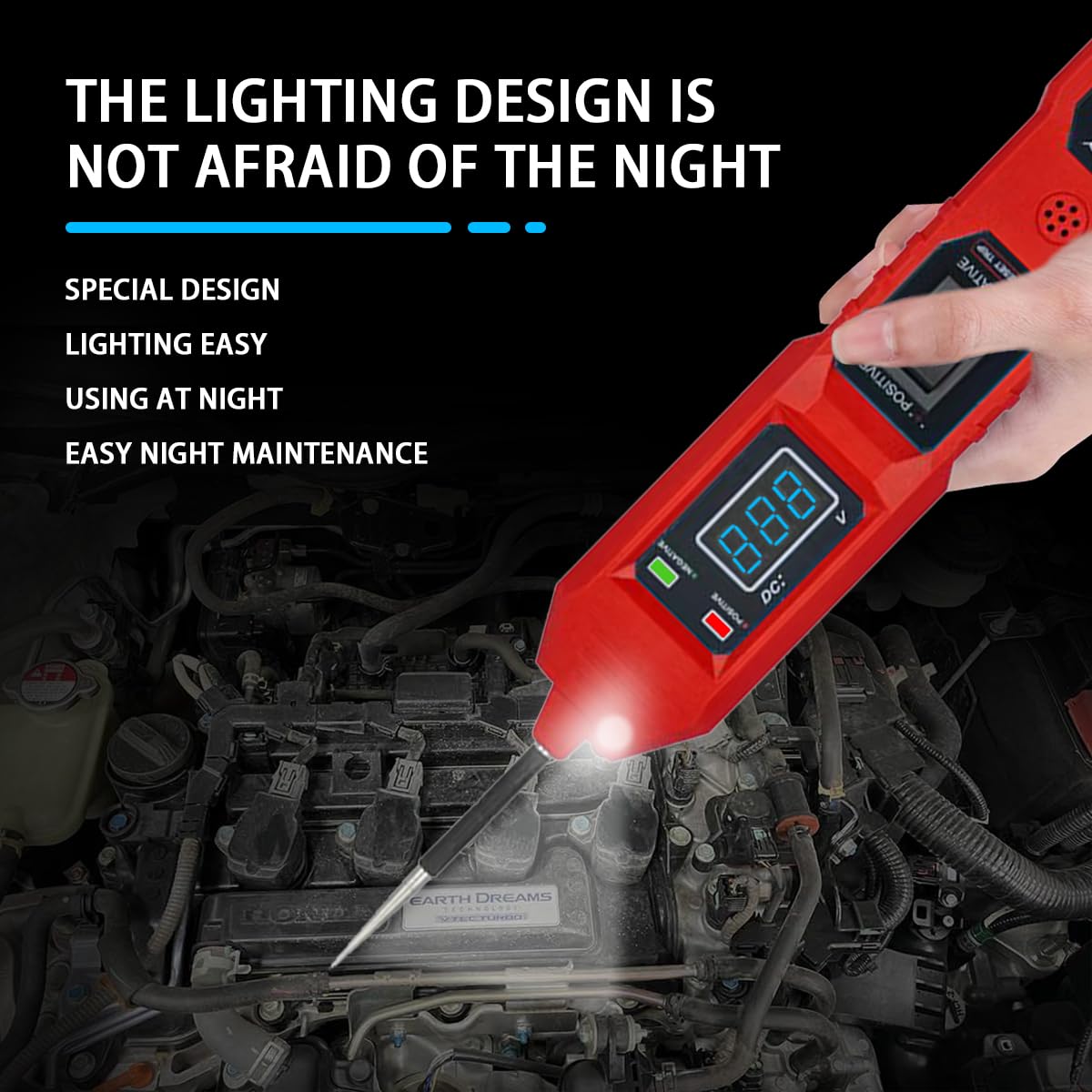 Car Circuit Tester,Multifunctional Component Activation Electrical Voltage Circuit Tester with LCD Display, 3.5-36V AC/DC Power Tester Digital Display Short Circuit Finder for Continuity Testing