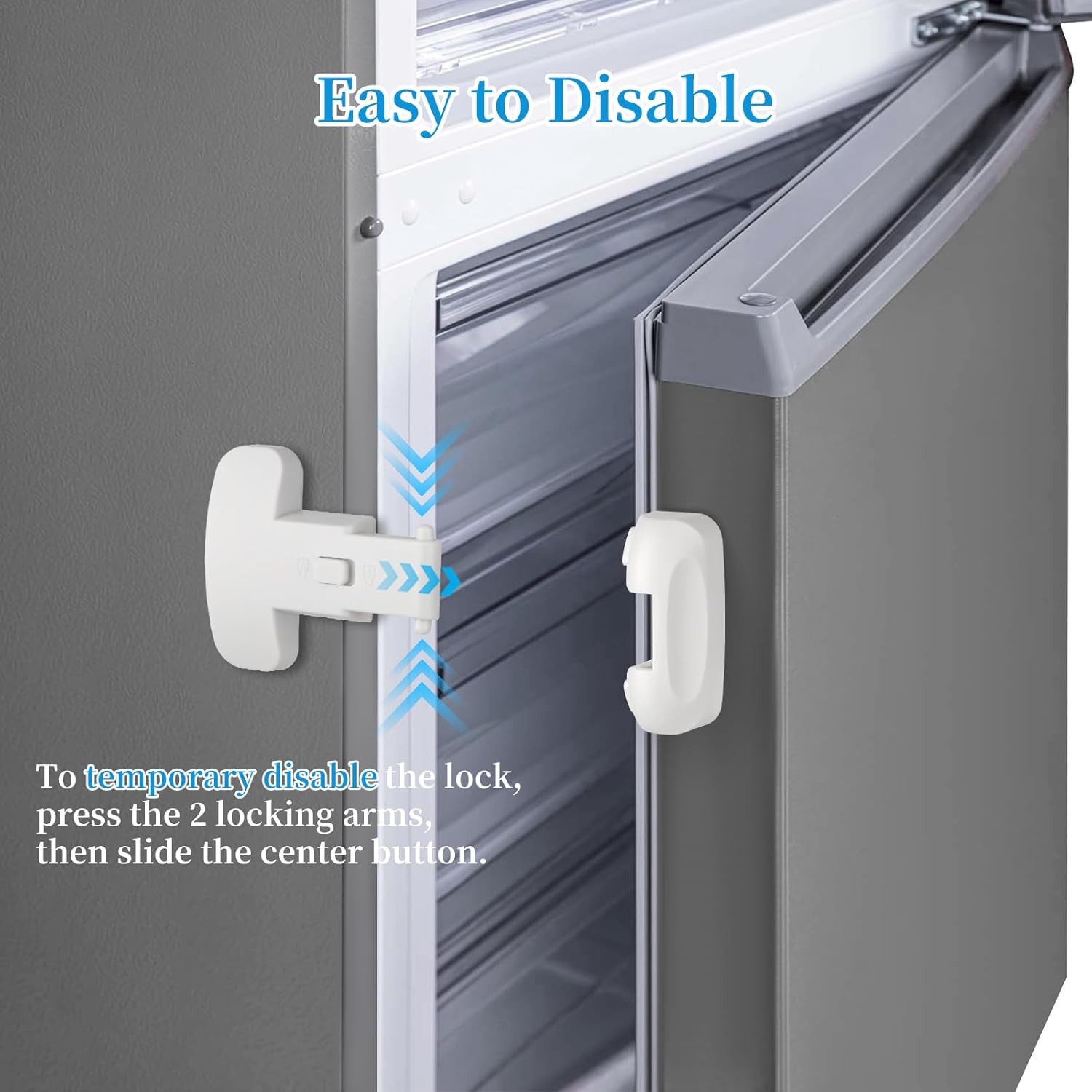 YCT Baby Proof Fridge Lock, Refrigerator Fridge Freezer Door Latch to Keep Closed, Automatically Lock While Closing The Door, Easy to Install (White 1PCS)