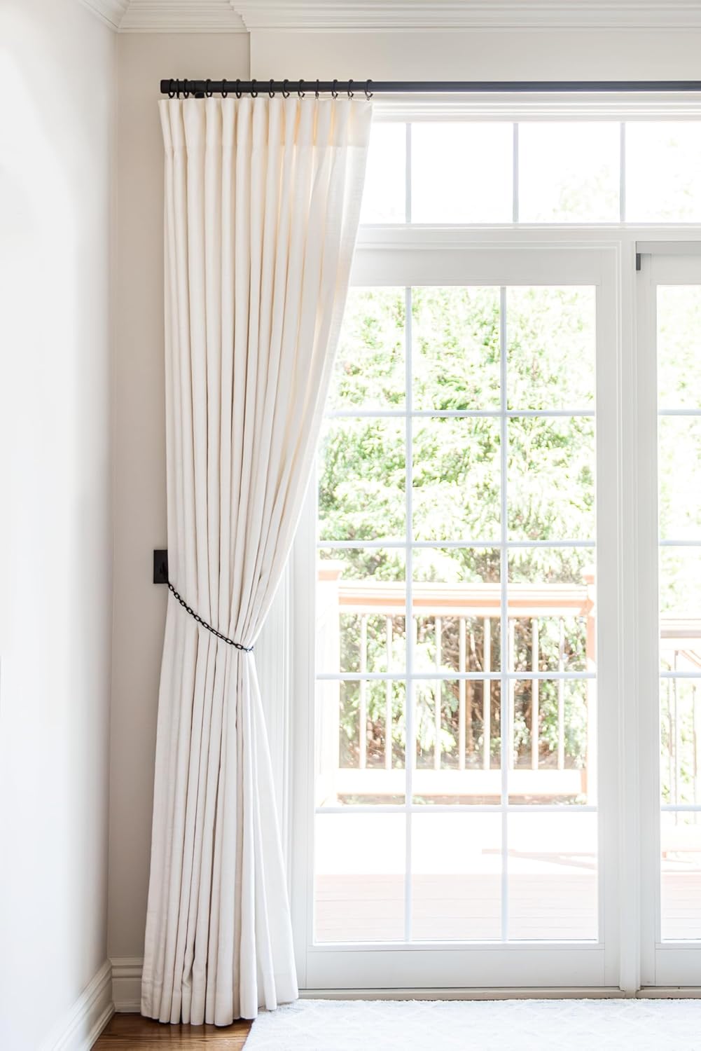 BlastHome® Non-Adjustable Luxury Curtain Rods for Windows, 1 ¼” Rod Set, 3 1/2 foot Fixed Length, Brushed Dark Brown
