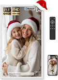 BSIMB Large Digital Picture Frame 21.5 Inch, 64GB Touchscreen 1920x1080 FHD WiFi Digital Photo Frame Electronic Remote Control, Share Pictures/Videos via App/USB/SD Easy Setup Gifts for Mom, White