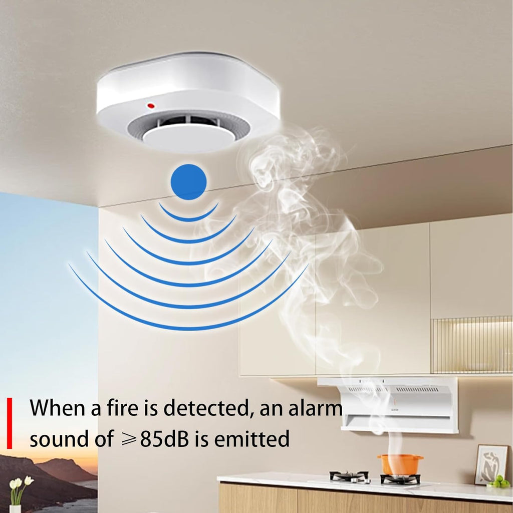 COHANSHANsmoke Detector,Smoke Alarm,fire Alarms Smoke detectors,(Sensor Life of 10 Years) complies with UL Certification,fire Alarm,Smoke detectors,360°Intelligent Detection,Wireless Installation(3)