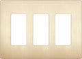 LIDER Brushed Finish Decorator Switch Cover, Screwless Wall Plate, Mid-Size 3-Gang 4.88" x 6.77", Unbreakable Polycarbonate Thermoplastic, UL Listed, LSWP-33M-BGD, Brushed Gold