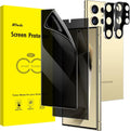 JETech Privacy Screen Protector for Samsung Galaxy S24 Ultra 5G 6.8-Inch with Camera Lens Protector, Anti-Spy Flexible TPU Film, Fingerprint Unlock Compatible, 2-Pack Each