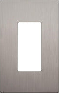 LIDER Brushed Finish Decorator Switch Cover, Screwless Wall Plate, Mid-Size 1-Gang 4.88" x 3.11", Unbreakable Polycarbonate Thermoplastic, UL Listed, LSWP-31M-BNK, Brushed Nickel