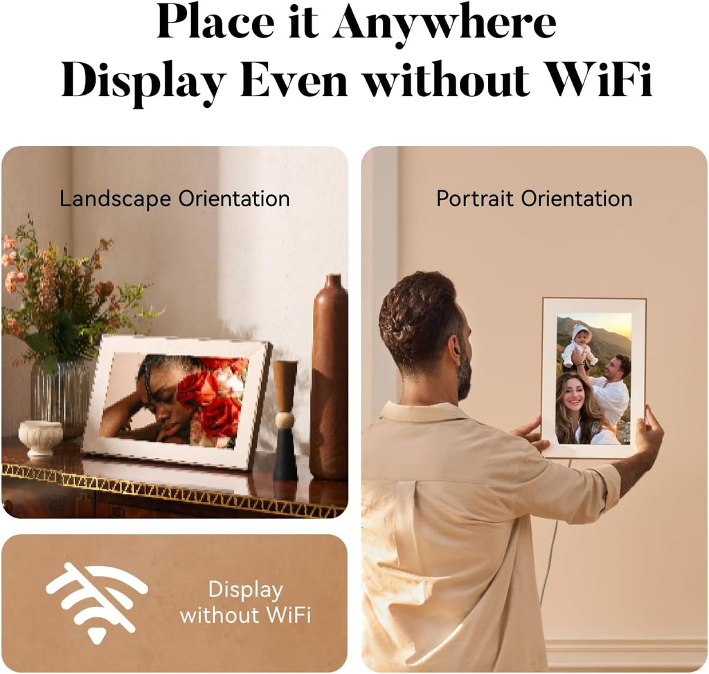 Pexar Starlight 15.6" Digital Picture Frame (Powered by Lexar), A Stunning, Large Anti-Glare Touchscreen with Vibrant Visuals for Gifting, Wedding, 64GB Local Storage, Share Photos/Videos via APP