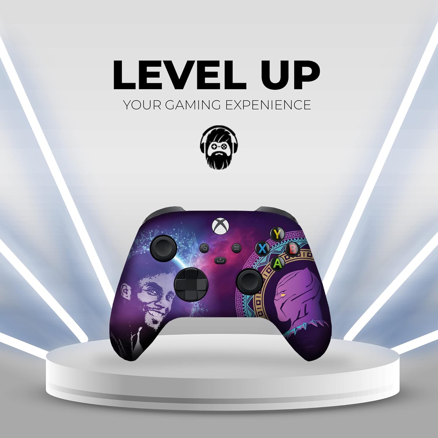 DreamController Blacckk Panther Custom X-box Controller Wireless compatible with X-box One/Series X/S Proudly Customized in USA with Permanent HYDRO-DIP Printing (NOT JUST A SKIN)