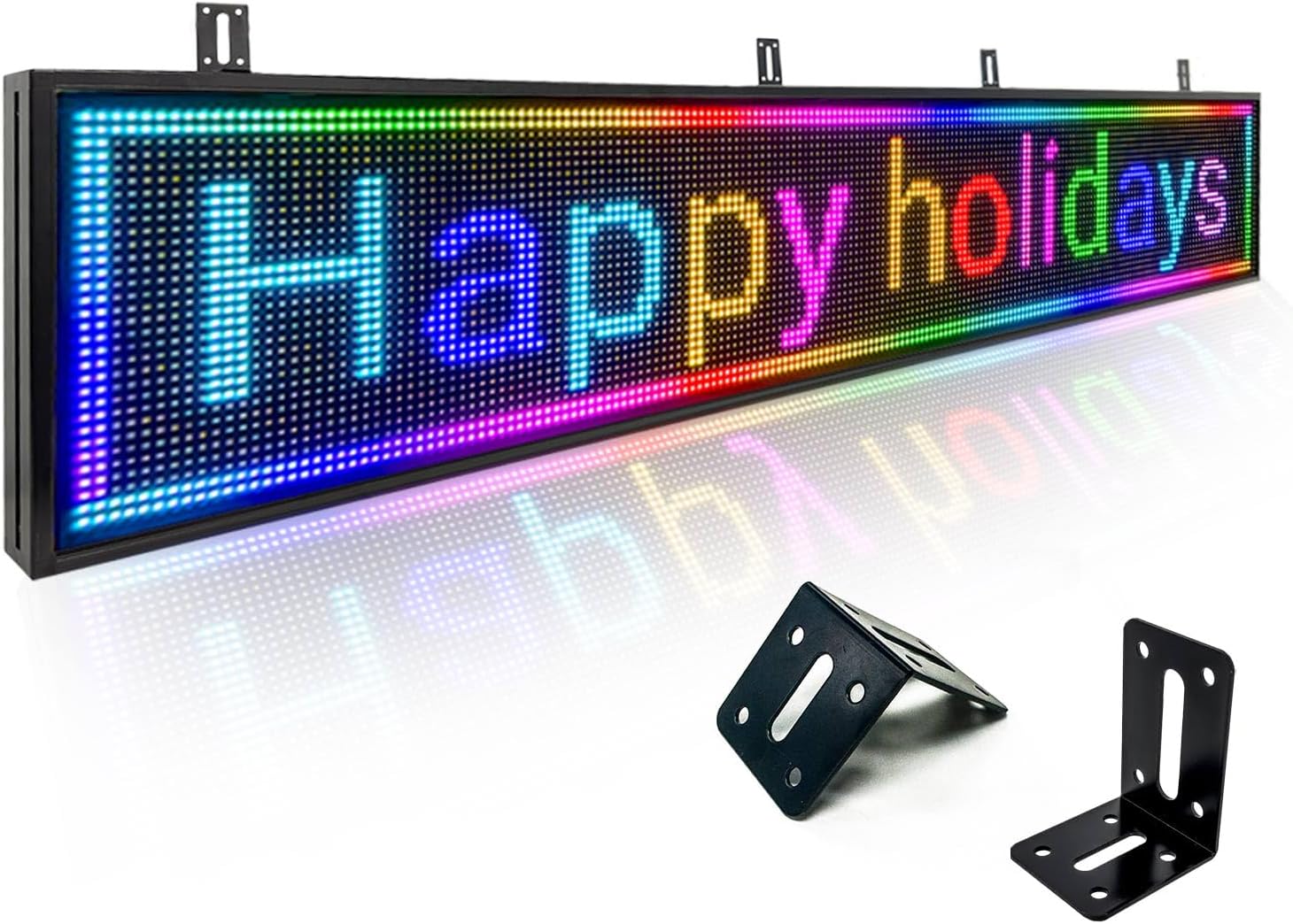 Programmable Led Sign with Full Color Display - Energy Saving and Waterproof Led Message Board for Schools, Shops and Cafes, Supports wifi Connection,77"x14"