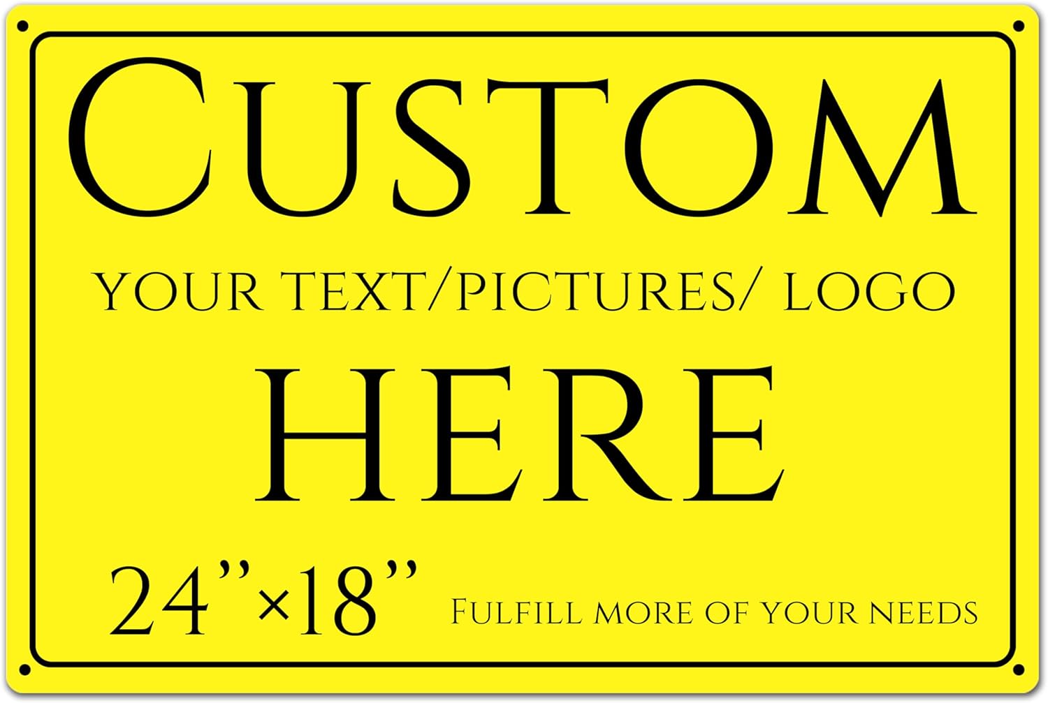 Custom Signs Outdoor Metal, personalized metal sign，Reflective，night visibility，Aluminum Weatherproof Metal Sign Multiple Sizes, Customize for Office, Business, Workplace, office, Home, Delivery Signs(24*18 Inch)
