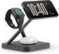 NOCO XGrid XDS3: 3-in-1 Wireless Charging Stand – Charging Station for iPhone, Apple Watch, and AirPods – MagSafe Compatible, Qi2 Certified – Includes 45W USB-C Wall Charger and 6.5-Foot USB-C Cable
