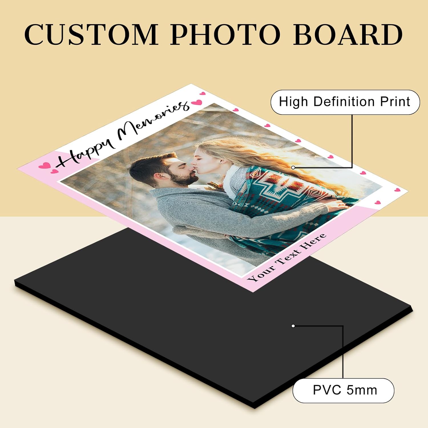 Custom Photo Frame with Stand, Personalized Picture Display, MDF and Wood Construction, Desktop Decor, Multiple Designs, Customizable Gift for Family and Friends