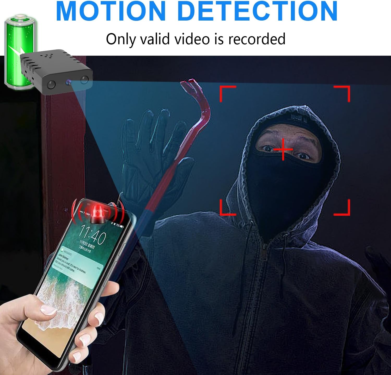 【Free 64G】 Smallest Wireless WiFi Battery Camera,Concealed Coin Size,Spy Camera,HD4K Portable Video Recording Live Feed,Pet Camera for Baby Monitor,Night Vision,Motion Detection, Cloud Storage