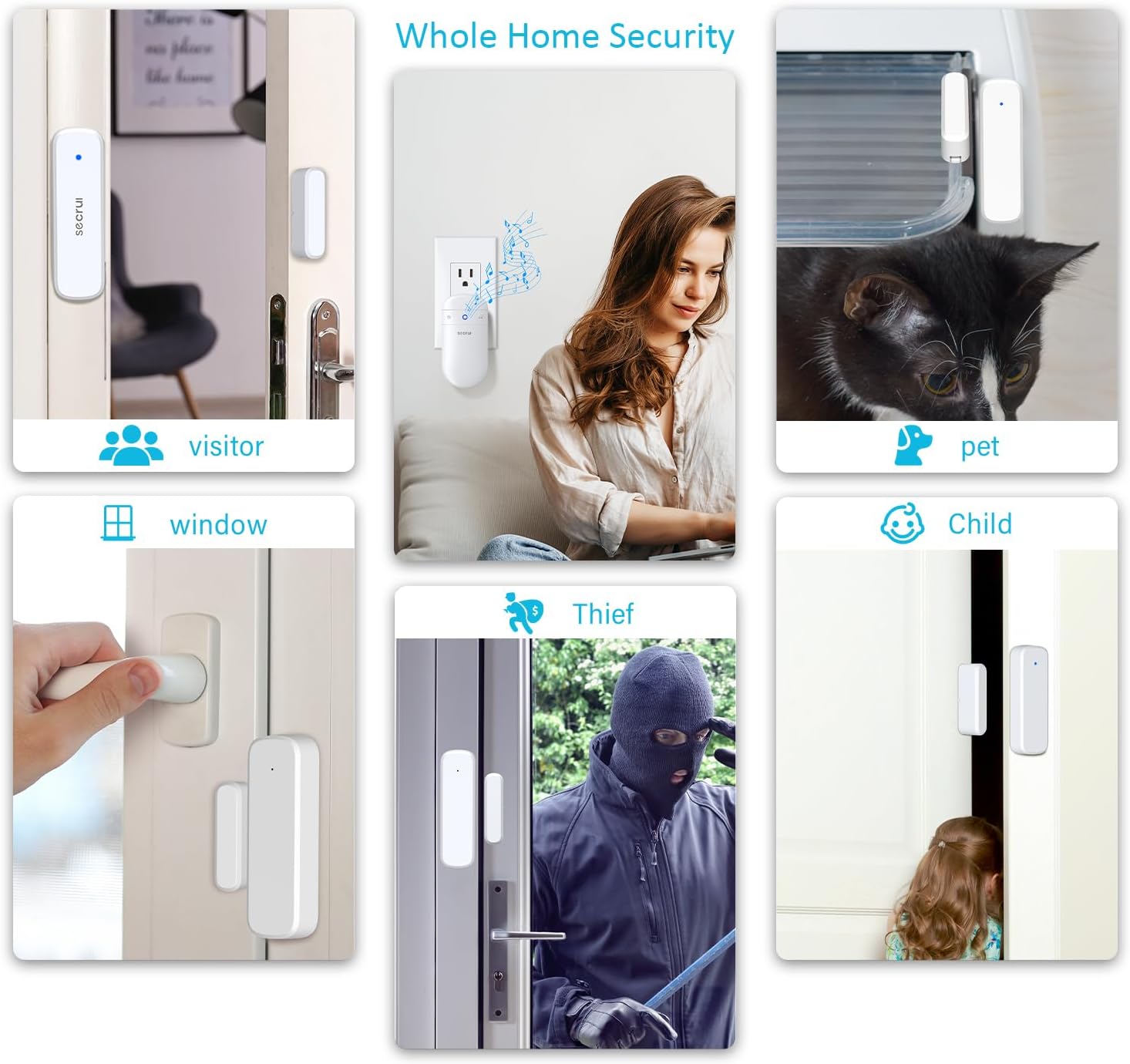 Wireless Door Sensor Chime, Door Open Alarm When Entry Business/Office/Store (500ft Range 51 Ringer Adjustable Volume) Home Alert Bell for Kid/Toddler Safety