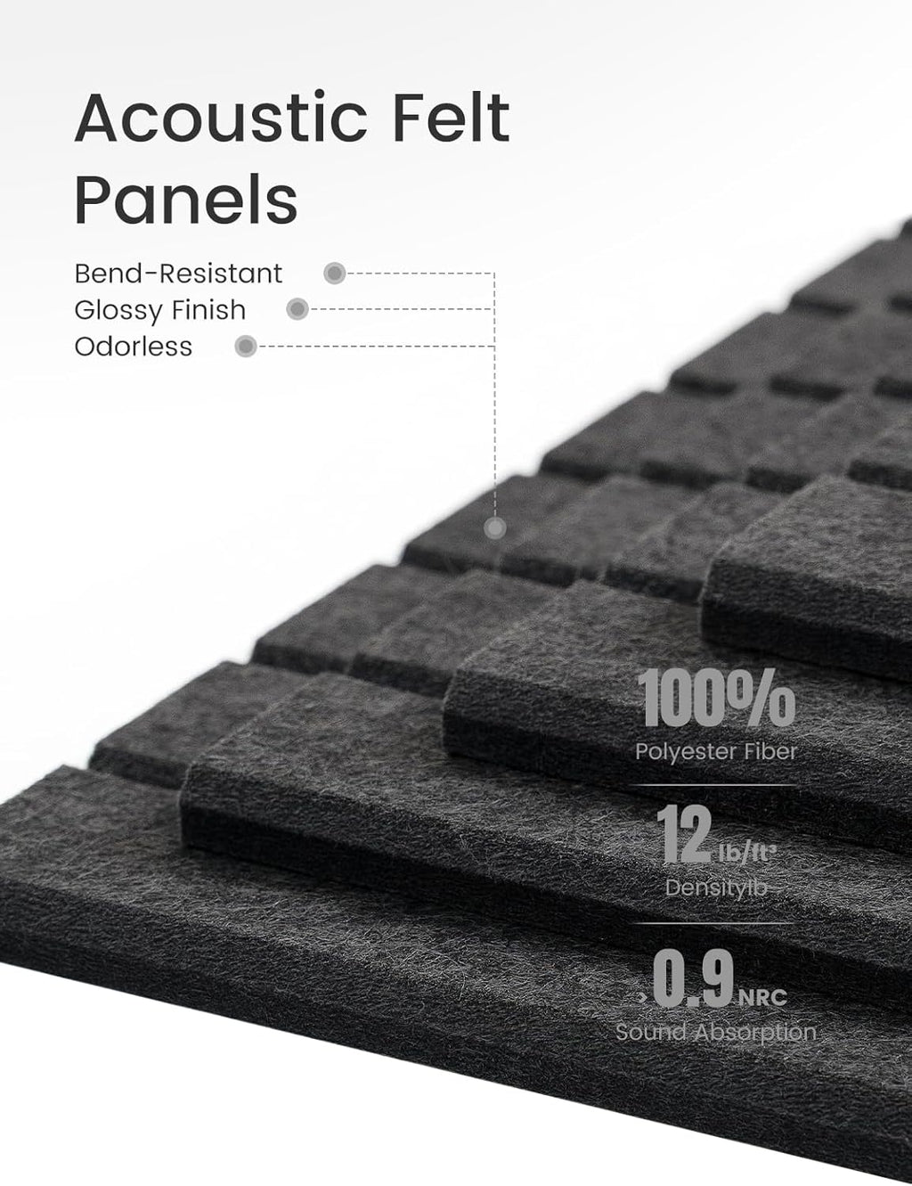 Large Felt Bulletin Board 48" x 36" Cork Board Alternative-12 Pack with 70 Safe Removable Adhesive Tabs, Cork Boards for Walls Cork Board for Home Office Classroom Pin Board (Charcoal Gray)